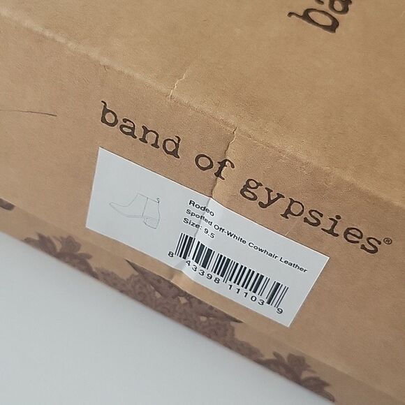 $278 NEW BAND OF GYPSIES THE FREE RODEO OFF WHITE BLACK BOOTS BOOTIES 9 9.5 NWT - Picture 2 of 13